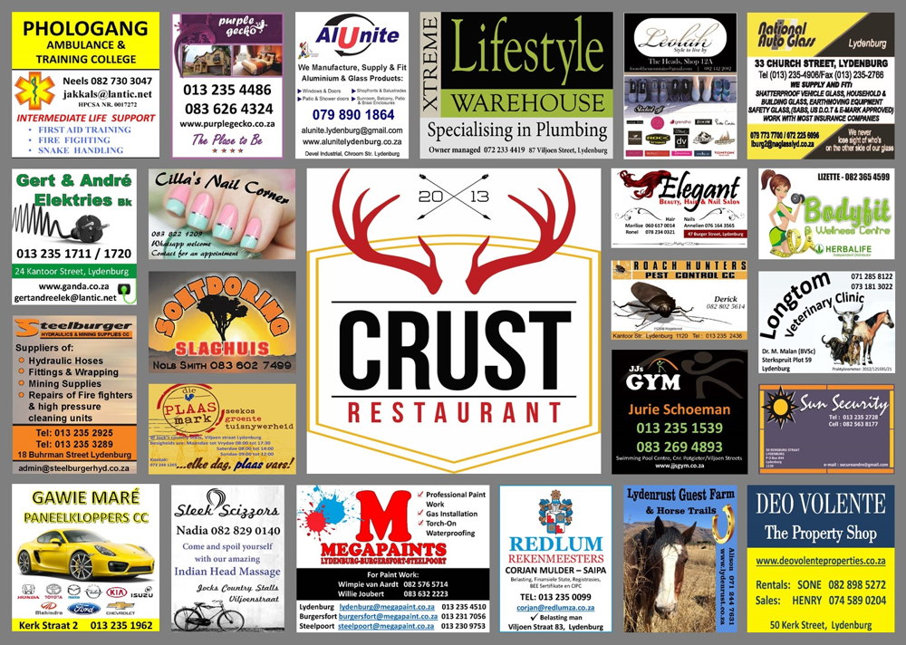 Crust Restaurant Placemat
